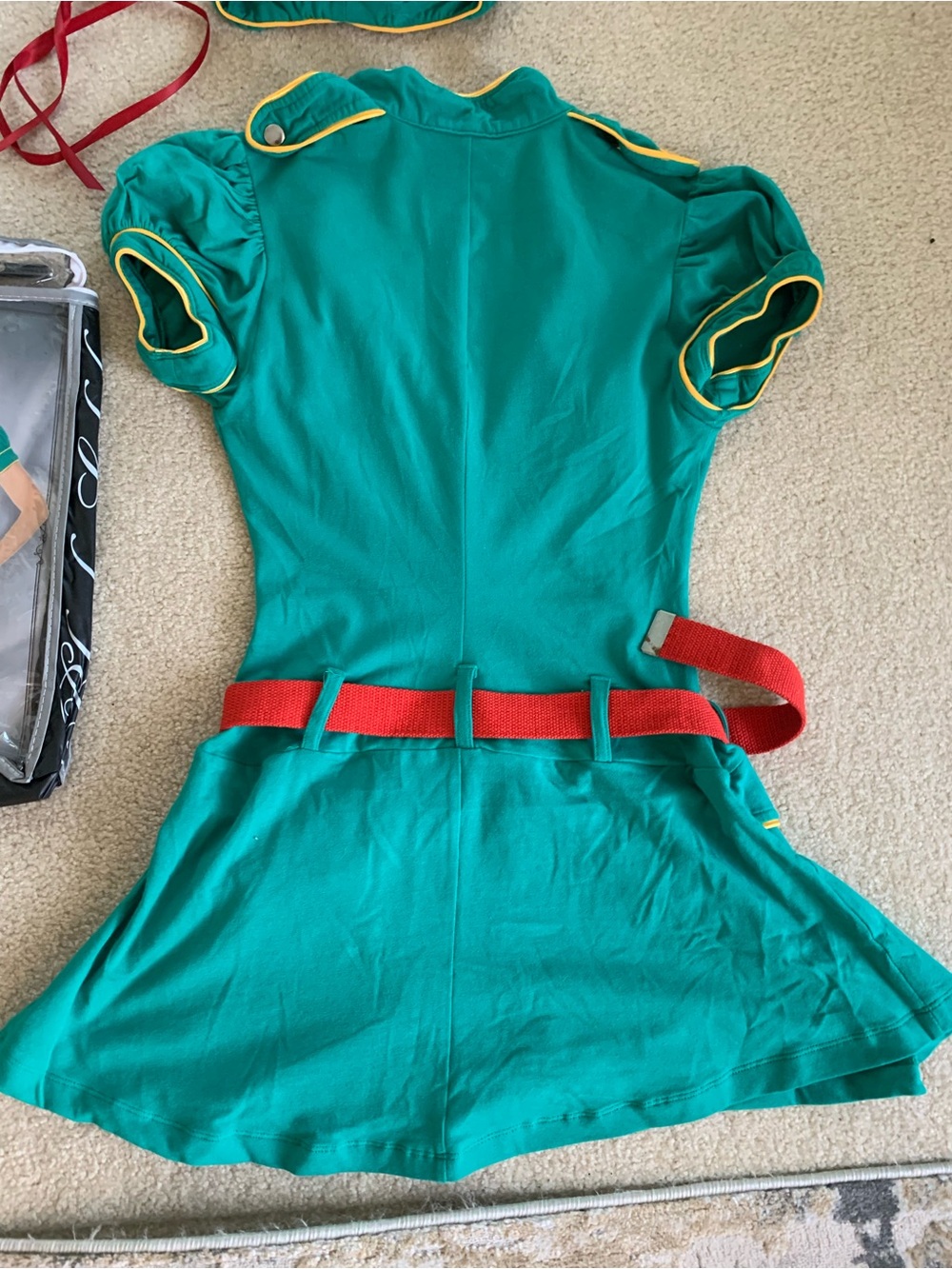 Spirit Sweet Camp Girl Costume in Green with Red Belt - size Small - Picture 5 of 8